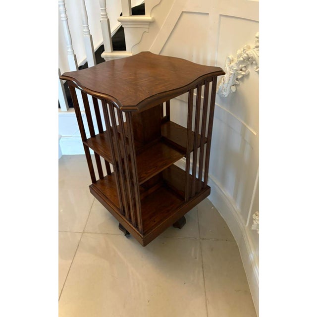 Edwardian Oak Revolving Bookcase, 1910 For Sale - Image 11 of 11