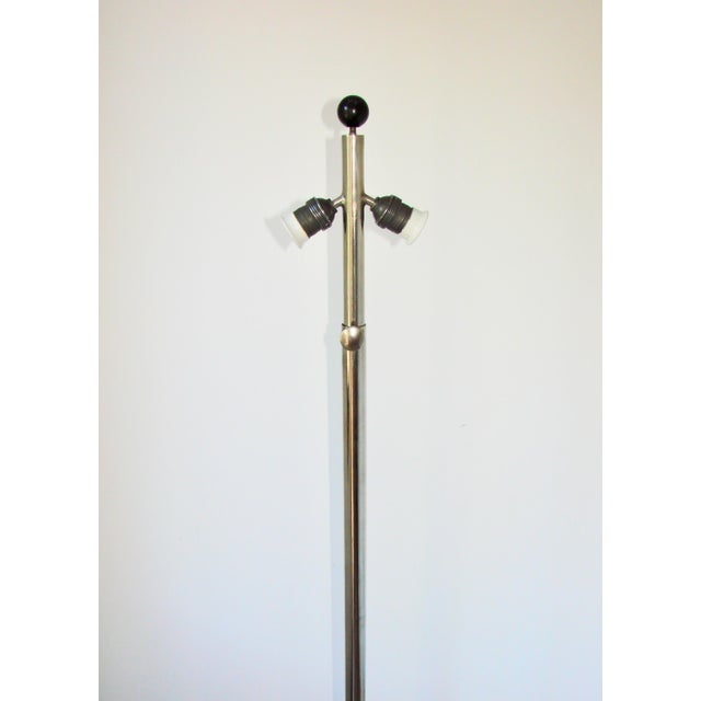 Art Deco Floor Lamp in Nickel-Plated Steel, 1930s, in Good conditions. Designed 1920 to 1949 European Plug (up to...