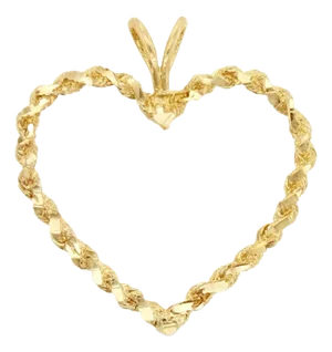 Rope Heart Shaped Pendant 10k Yellow Gold