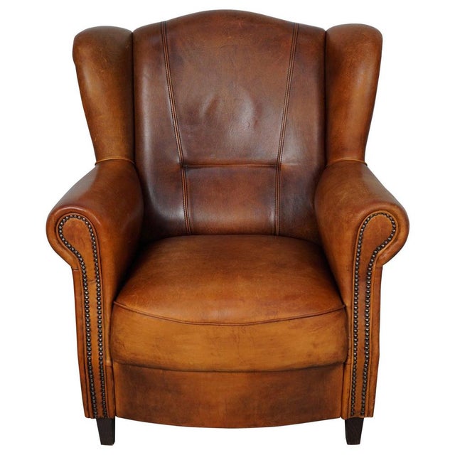 Vintage Dutch Cognac Colored Leather Club Chair For Sale - Image 18 of 18