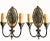 Pair Brass and Paint Traditional Flower Basket Wall Sconces, Circa 1920 For Sale - Image 9 of 9
