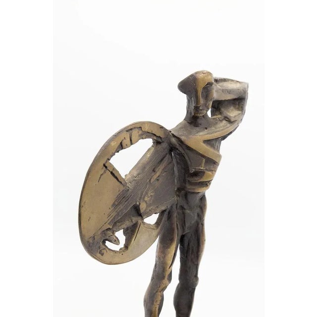 1920s Italian Futurist Artist, Man and Shield, 1925, Bronze For Sale - Image 5 of 10