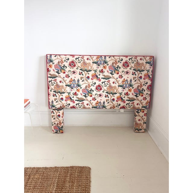 A statement piece for the collected, eclectic bedroom, this vintage upholstered headboard features Uzbek Jewel fabric by...