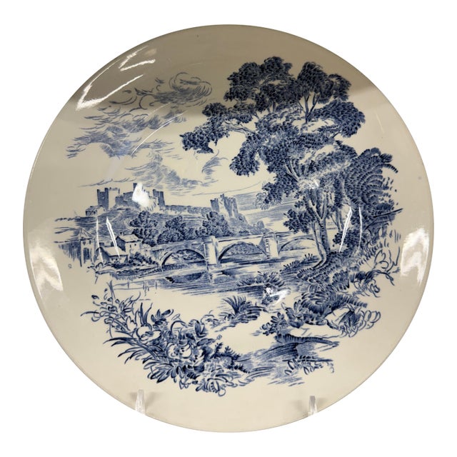 Wedgwood Queensware "Countryside" Blue Transferware Bread & Butter Plate For Sale