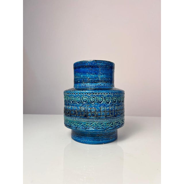 Blue Rimini Blu Vase by Aldo Londi for Bitossi For Sale - Image 8 of 11