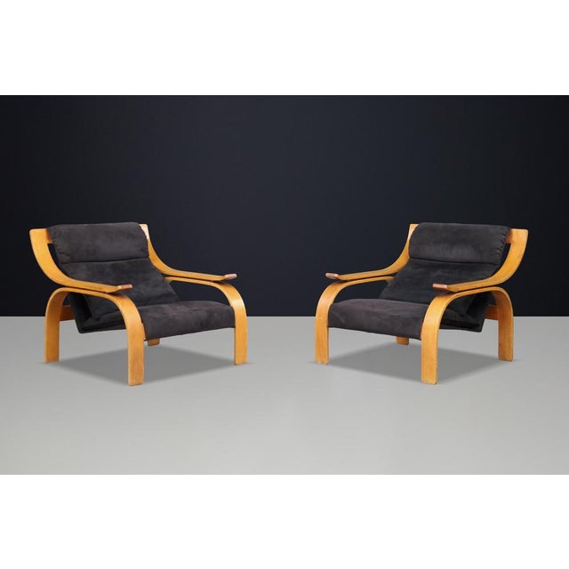 Woodline Lounge Chairs attributed to Marco Zanuso for Arflex, Italy, 1960s, Set of 2 For Sale - Image 3 of 11