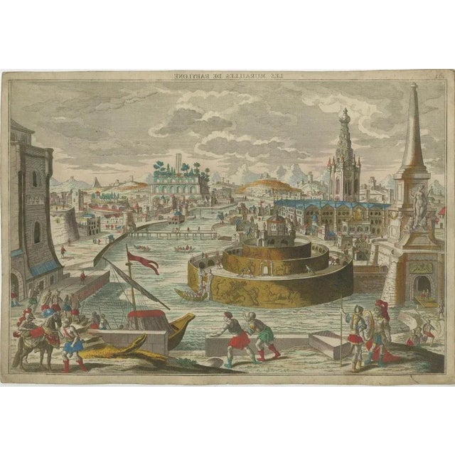 Les Murailles de Babylone – Vue d’Optique of Ancient Babylon by Probst c.1760 This vivid hand-colored optical print titled...