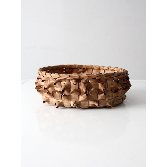 Antique Handmade American Splint Basket For Sale - Image 4 of 12