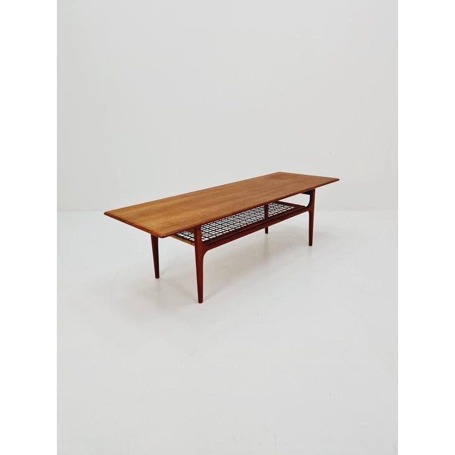 Mid-Century Danish Teak and Rattan Coffee Table by Trioh Möbler, 1960s For Sale - Image 11 of 11