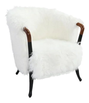 White Faux Fur Arm Chair