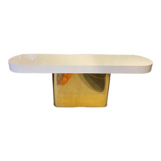 Mid Century Modern Brass Console For Sale