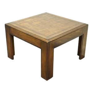 Lane Furniture Oak Rustic Americana 30" Square Accent End Table W. Parquetry Top
