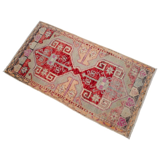 1970s Hand Knotted Door Mat, Entryway Rug, Bath Mat, Kitchen Decor, Small Rug, Turkish Rug - 1′10″ × 3′4″ For Sale - Image 5 of 15