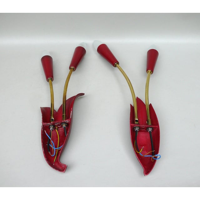 Vintage Floral Wall Lights, 1950s, Set of 2 For Sale - Image 11 of 18