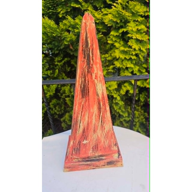 Vintage Folk Wooden Cabinet in Pyramid Shape, 1980s For Sale - Image 4 of 7