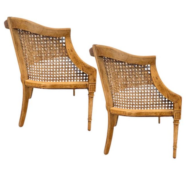 Mid 20th Century Frech Country Caned Accent Chairs For Sale - Image 5 of 7