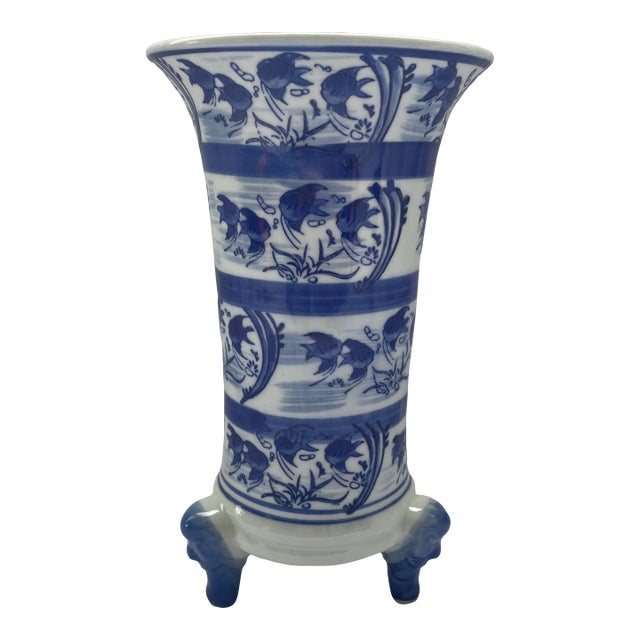 Vintage Chinoiserie Koi Vase For Sale