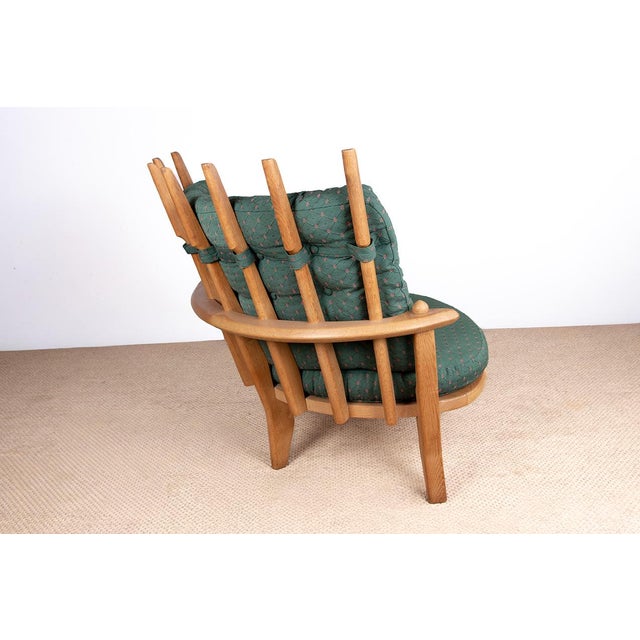 Large French Lounge Chair in Oak by Guillerme et Chambron for Votre Maison, 1960s For Sale - Image 6 of 18