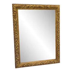 Vintage Carved Wood Italian Fruit Mirror