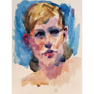 Untitled 7 by Clyde Steadman | Watercolor on paper portrait of a young person For Sale