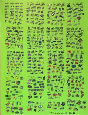 Fabian Marcaccio, Argentine Italian Contemporary Ink jet print mounted on polystyrene, 1989-1999