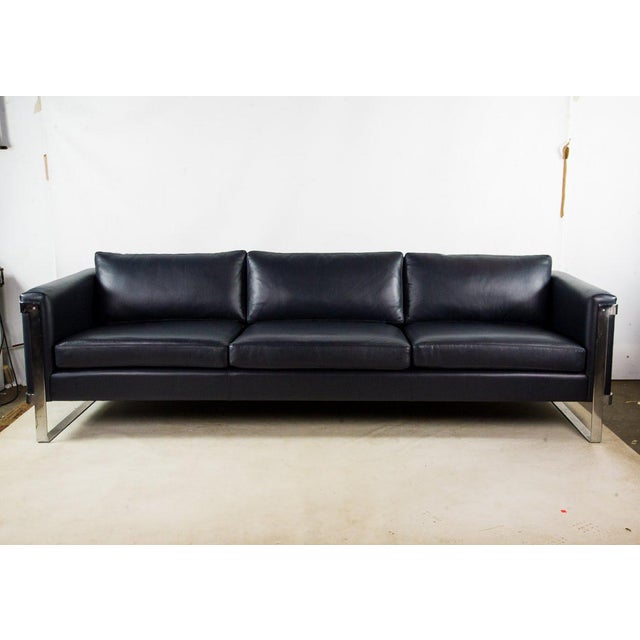 Milo Baughman For Thayer Coggin Mid Century Modern Denim Blue