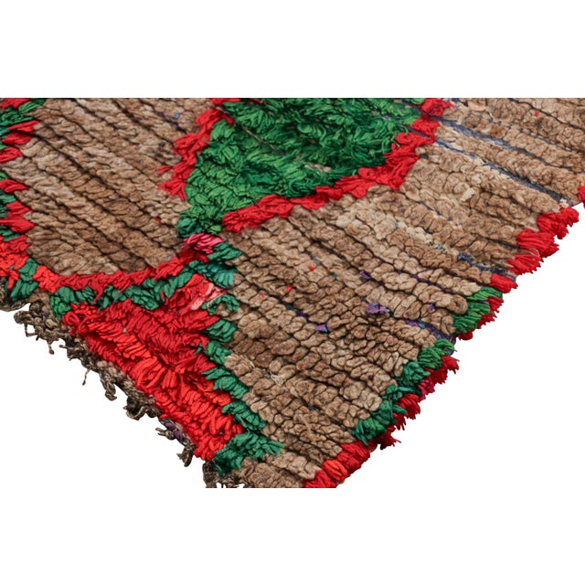 Vintage Moroccan Runner Rug, Red & Green With Geometric Patterns - Rug & Kilim For Sale In New York - Image 6 of 7