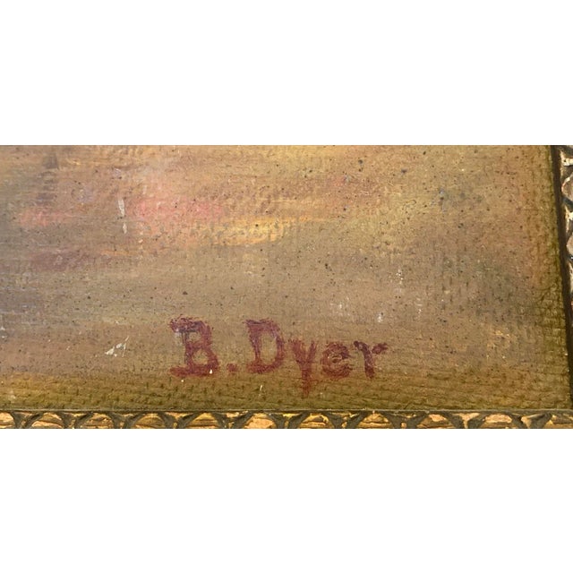 Early 20th Century Early 20th Century “Petunias Floral Still Life” Oil Painting on Board Artist B Dyer For Sale - Image 5 of 13