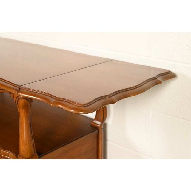 Thomasville French Provincial Louis XV Carved Walnut Buffet Server or Bar Cart, Circa 1970s For Sale - Image 12 of 17
