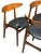 Wood Vintage Set of 4 Greta Dining Chairs in Teak Wood and Black Leather For Sale - Image 7 of 9
