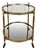 Mid-Century Round Brass and Glass Rolling Trolley For Sale