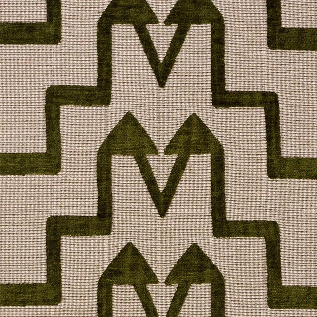Contemporary SAMPLE - Schumacher x David Kaihoi Turkish Step Fabric In Olive For Sale - Image 3 of 4