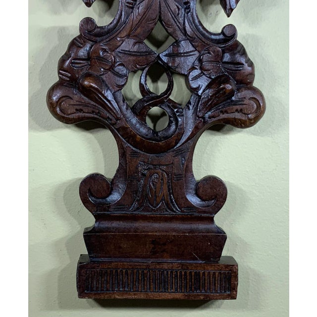 1900 - 1909 Antique 1900s Italian Hand Carving Wood Wall Hanging For Sale - Image 5 of 11