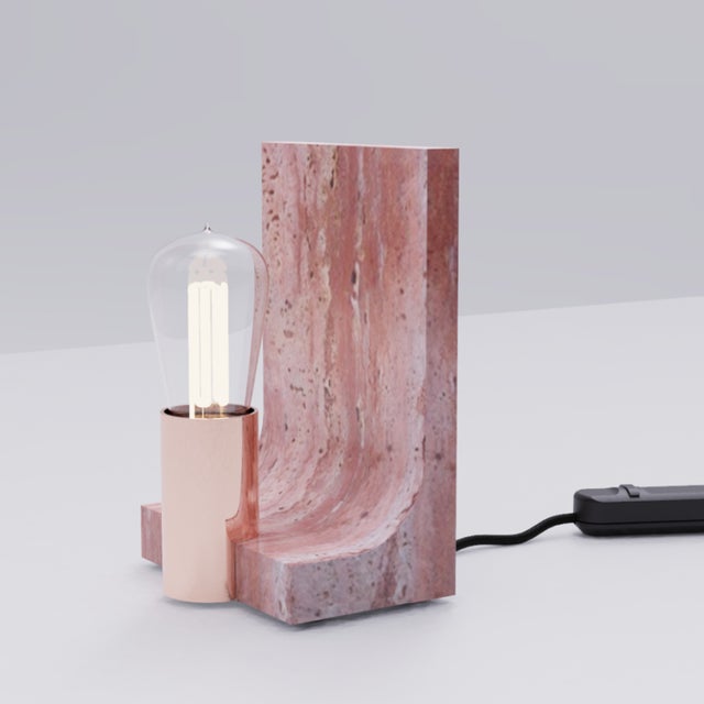 Wall lamp in brass with marble finish of your choice. Dimensions: width 165mm - height 355mm - projection 130mm. Lamp...