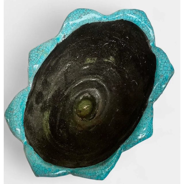 1960s Turquoise Ceramic Planter Vase Jardienier For Sale - Image 11 of 12