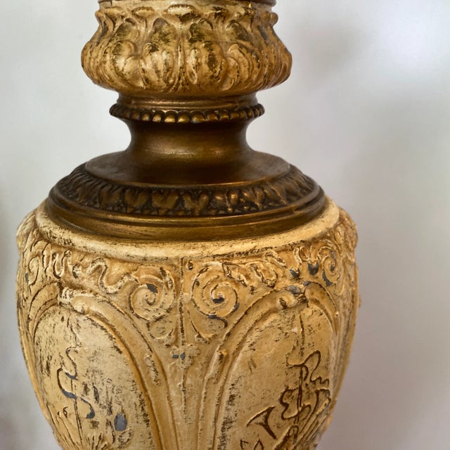 1960s Neoclassical Metal Lion's Feet Lamps - a Pair For Sale - Image 4 of 11