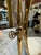 Modern Vintage Brass Oval Vanity Mirror With Marble Base For Sale - Image 3 of 10