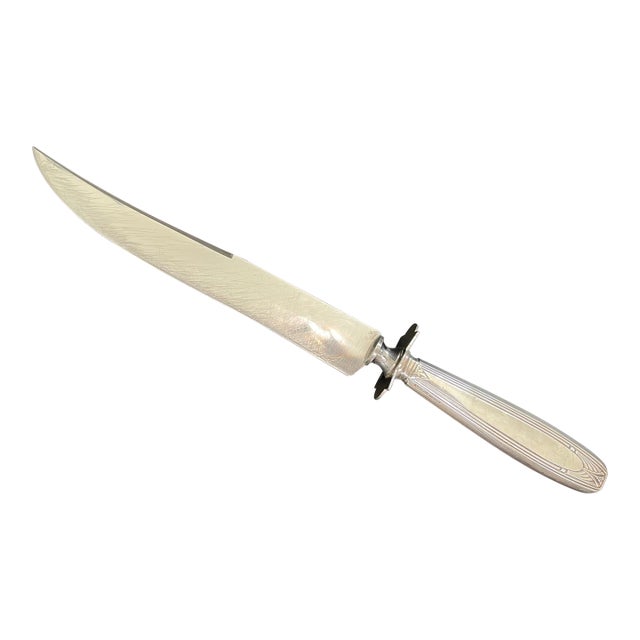 Antique Art Deco Sterling Silver Carving Knife With Stainless Blade For Sale