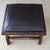 Leather and Rosewood X Frame Ottoman or Footstool With Brass Nailhead Trim For Sale - Image 12 of 13