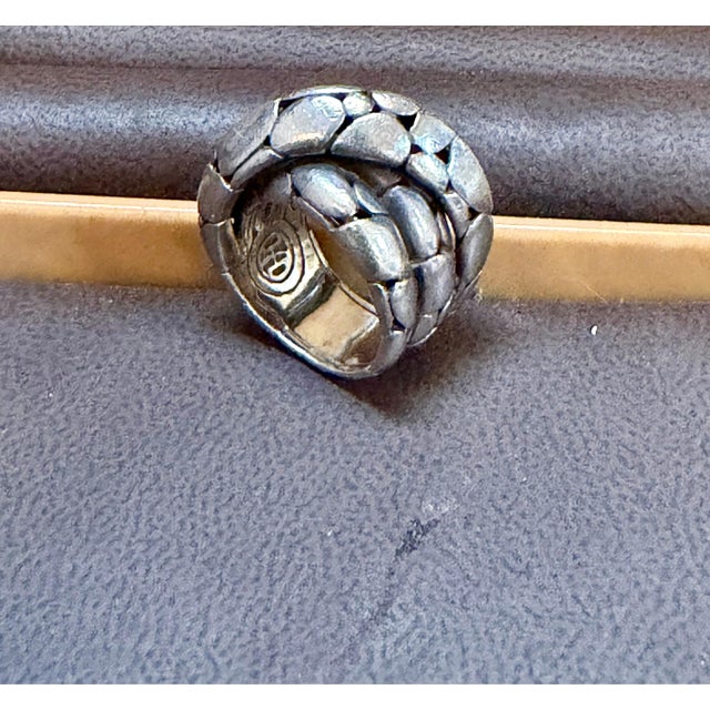 2020s Estate Sterling Silver John Hardy Unisex Ring Size 6 For Sale - Image 5 of 8