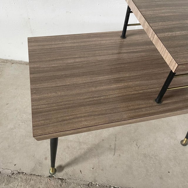 Black Mid-Century Modern Two Tier End Table For Sale - Image 8 of 13