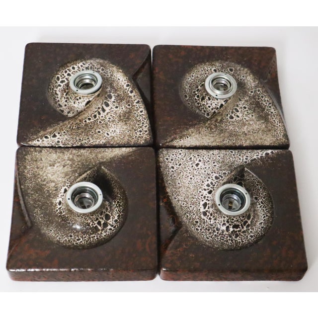 Brutalist Fat Lava Swirl Wall Lights by Pan, Germany, 1960s, Set of 4 For Sale - Image 9 of 14