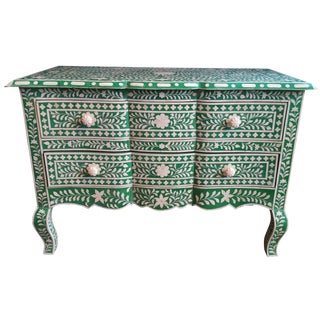 Green Bone Inlay Dresser For Sale