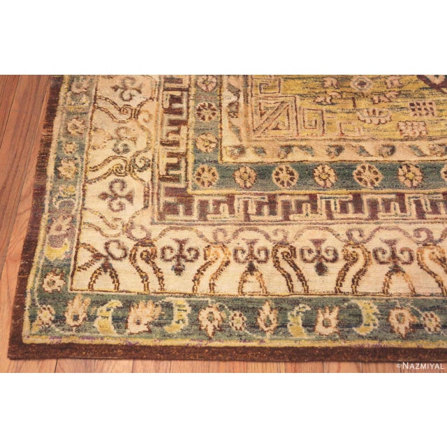 Nazmiyal Collection Luxurious Silk Modern Khotan Style Area Rug For Sale In New York - Image 6 of 6