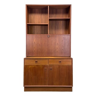MCM Danish Modern Teak Bookcase Wall Unit by Erik Brouer for Brouer Mobelfabrik For Sale