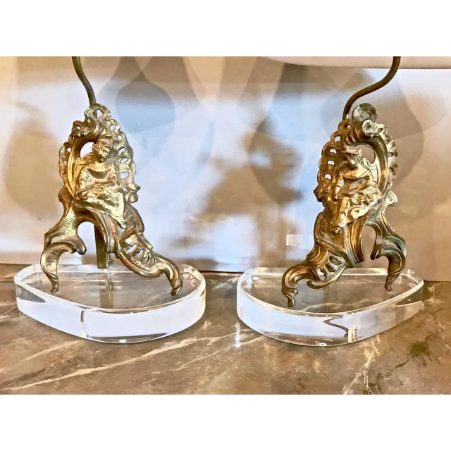 Figurative 18th Century Figural Chenets Lamps - a Pair For Sale - Image 3 of 9