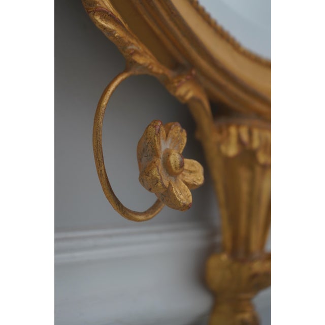Gold Carvers Guild Oval Gold Gilt Wall Mirror For Sale - Image 8 of 11