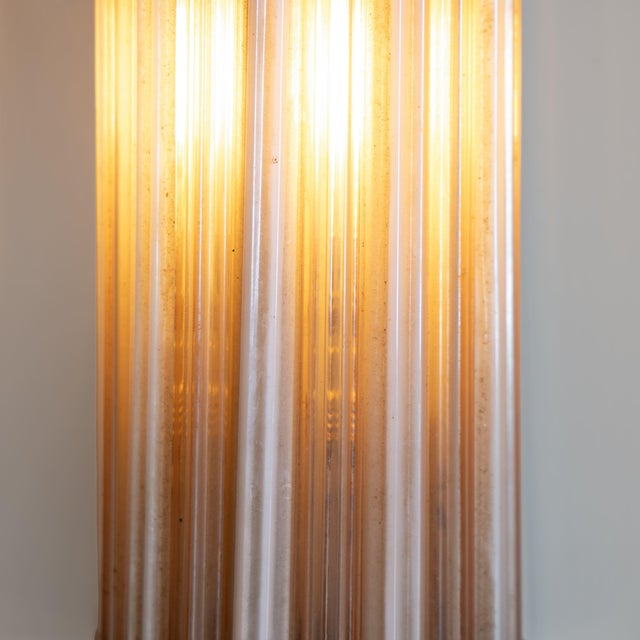 Pink Functionalist Sconce with Glass Rods, 1930s, Set of 2 For Sale - Image 8 of 9