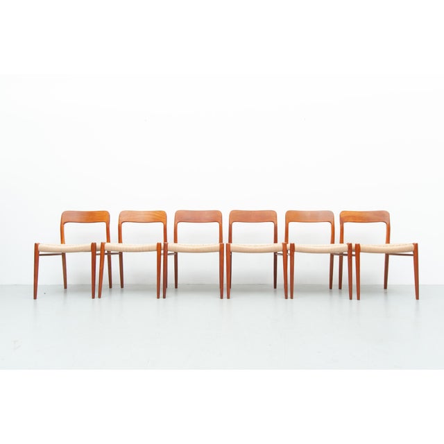 Dining Chairs Model 75 by Niels Otto Møller for J. L. Møller Møbelfabrik, 1950s, Set of 6 For Sale - Image 16 of 16