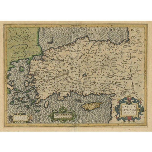 Antique Map of Turkey and Asia Minor and Cyprus For Sale - Image 3 of 6